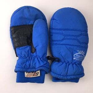 Leather Palm Quality Made Korea Gordini Juniors Blue Ski Mittens Size Large
